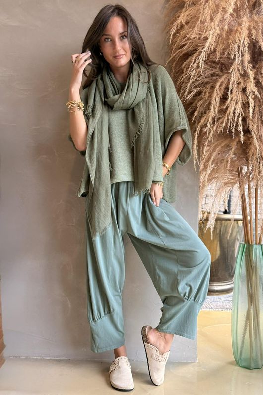 Jo Jo Quirky Classic Barrel Pant Khaki